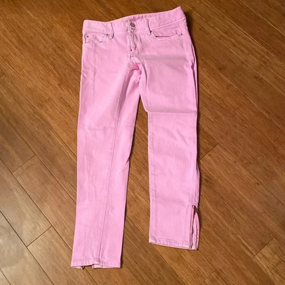 Lilly Pulitzer Worth Skinny Mini zip women’s pink jeans size 2 - Picture 1 of 7